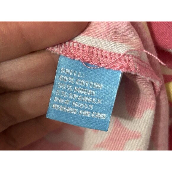 J McLaughlin Size Large Pink Chain link Print 3/4 Sleeve Top Nautical Preppy - Picture 7 of 9